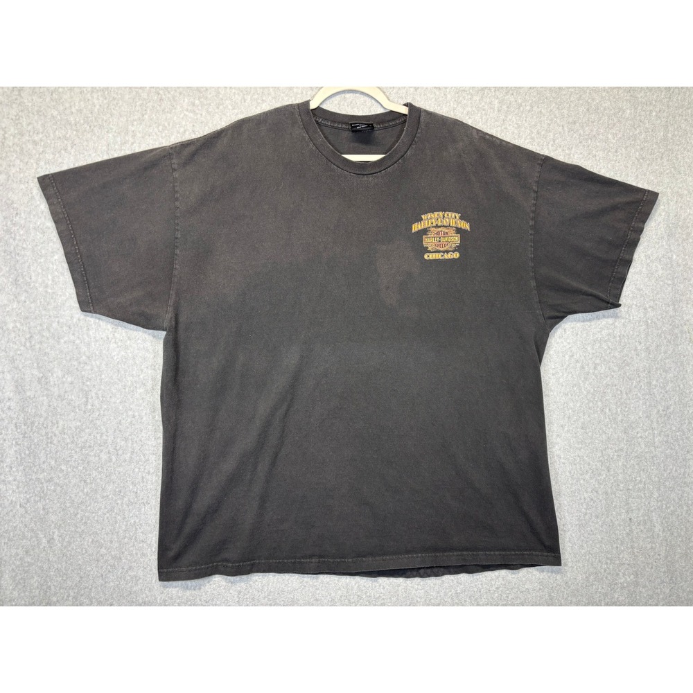 Harley-Davidson Windy City Chicago Graphic T-Shirt Mens Black Short Sleeve XL